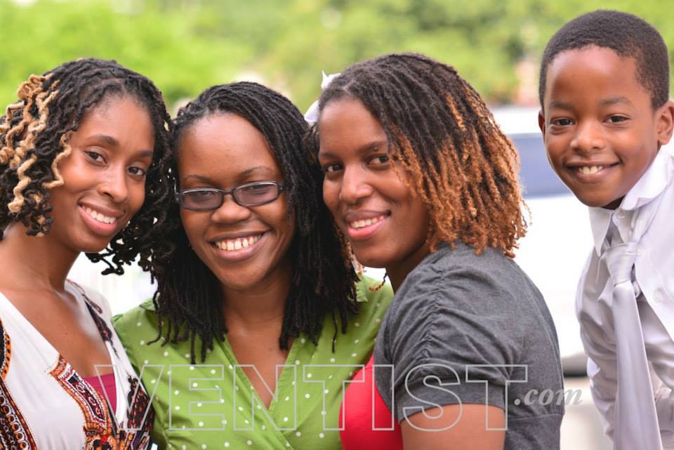 Family smiling together